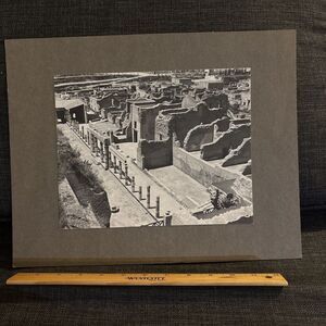 Antique Herculaneum Colonnade Mounted Ancient Roman Architecture Photo Ruins